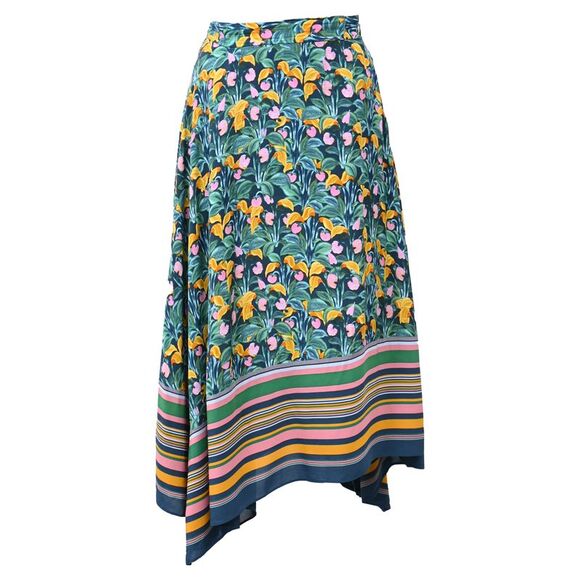 Diane von Furstenberg Denver Asymmetric Printed Skirt in Multicolor Viscose